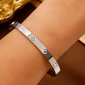 NEW | 18K Gold Plated Silver Bracelet with Cubic Zirconia